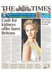 The Times (UK) Newspaper Front Page for 12 November 2013