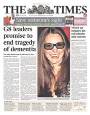 The Times (UK) Newspaper Front Page for 12 December 2013
