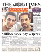 The Times (UK) Newspaper Front Page for 12 March 2014