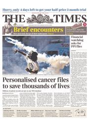 The Times (UK) Newspaper Front Page for 12 June 2013