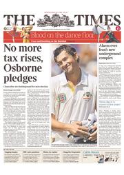The Times (UK) Newspaper Front Page for 12 July 2013