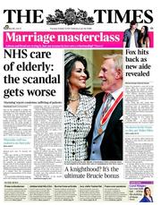 The Times (UK) Newspaper Front Page for 13 October 2011