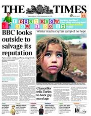 The Times (UK) Newspaper Front Page for 13 November 2012