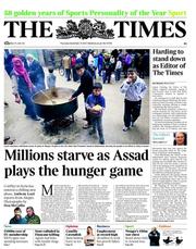 The Times (UK) Newspaper Front Page for 13 December 2012