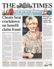 The Times (UK) Newspaper Front Page for 13 December 2013