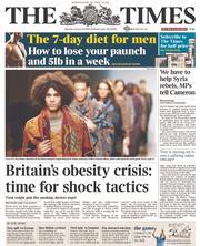 The Times (UK) Newspaper Front Page for 13 January 2014