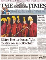 The Times (UK) Newspaper Front Page for 13 June 2013