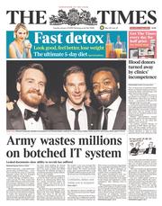 The Times (UK) Newspaper Front Page for 14 January 2014