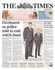 The Times (UK) Newspaper Front Page for 14 February 2014
