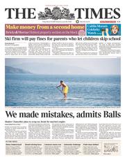 The Times (UK) Newspaper Front Page for 14 March 2014