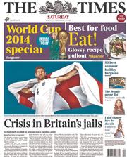 The Times (UK) Newspaper Front Page for 14 June 2014