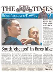 The Times (UK) Newspaper Front Page for 14 August 2013