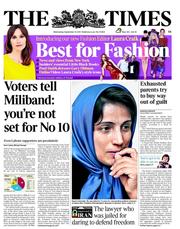 The Times (UK) Newspaper Front Page for 14 September 2011
