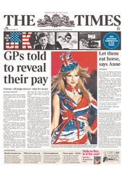 The Times (UK) Newspaper Front Page for 15 November 2013