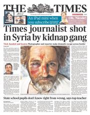The Times (UK) Newspaper Front Page for 15 May 2014