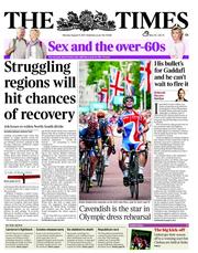 The Times (UK) Newspaper Front Page for 15 August 2011