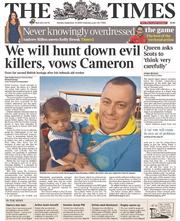 The Times (UK) Newspaper Front Page for 15 September 2014