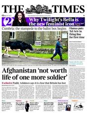 The Times (UK) Newspaper Front Page for 16 November 2012