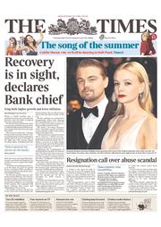 The Times (UK) Newspaper Front Page for 16 May 2013