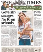 The Times (UK) Newspaper Front Page for 16 June 2014