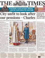 The Times (UK) Newspaper Front Page for 17 October 2013