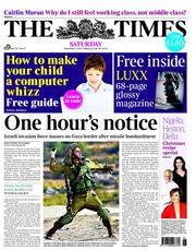 The Times (UK) Newspaper Front Page for 17 November 2012