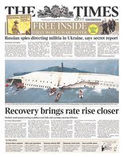 The Times (UK) Newspaper Front Page for 17 April 2014