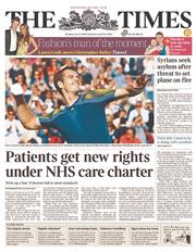 The Times (UK) Newspaper Front Page for 17 June 2013