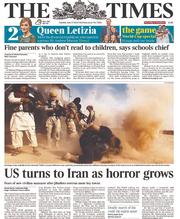 The Times (UK) Newspaper Front Page for 17 June 2014