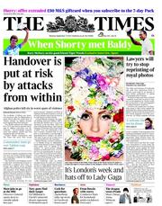 The Times (UK) Newspaper Front Page for 17 September 2012