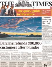 The Times (UK) Newspaper Front Page for 17 September 2013