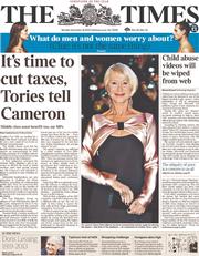 The Times (UK) Newspaper Front Page for 18 November 2013