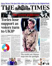 The Times (UK) Newspaper Front Page for 18 December 2012