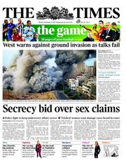 The Times (UK) Newspaper Front Page for 19 November 2012