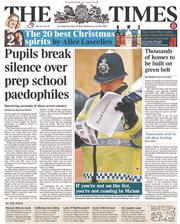The Times (UK) Newspaper Front Page for 19 December 2013