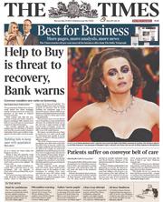 The Times (UK) Newspaper Front Page for 19 May 2014