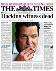 The Times (UK) Newspaper Front Page for 19 July 2011
