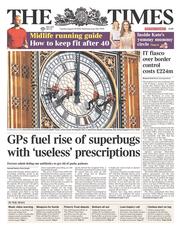 The Times (UK) Newspaper Front Page for 19 August 2014