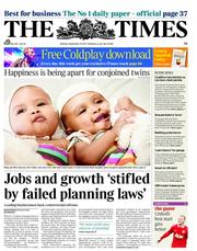 The Times (UK) Newspaper Front Page for 19 September 2011