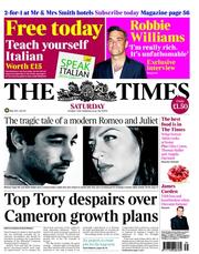 The Times (UK) Newspaper Front Page for 1 October 2011