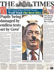 The Times (UK) Newspaper Front Page for 1 October 2013