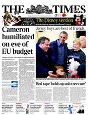 The Times (UK) Newspaper Front Page for 1 November 2012