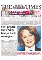The Times (UK) Newspaper Front Page for 1 November 2013