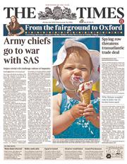 The Times (UK) Newspaper Front Page for 1 July 2013