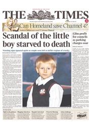 The Times (UK) Newspaper Front Page for 1 August 2013