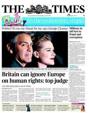 The Times (UK) Newspaper Front Page for 20 October 2011