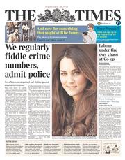 The Times (UK) Newspaper Front Page for 20 November 2013