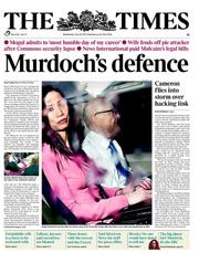 The Times (UK) Newspaper Front Page for 20 July 2011