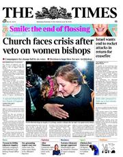 The Times (UK) Newspaper Front Page for 21 November 2012