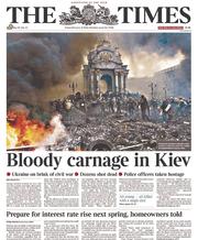 The Times (UK) Newspaper Front Page for 21 February 2014